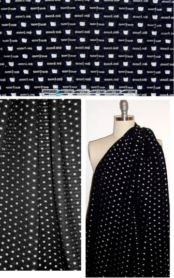 Pr@da fancy graphic squared black/silver novelty knit