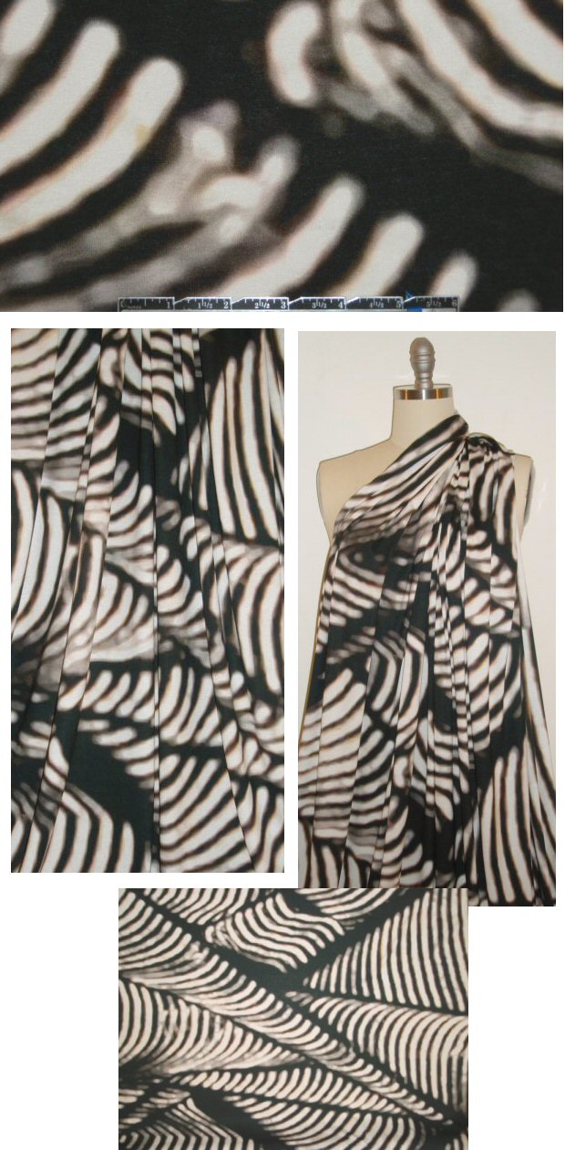 Italian edgy exo design 4-way rayon knit .8 yds