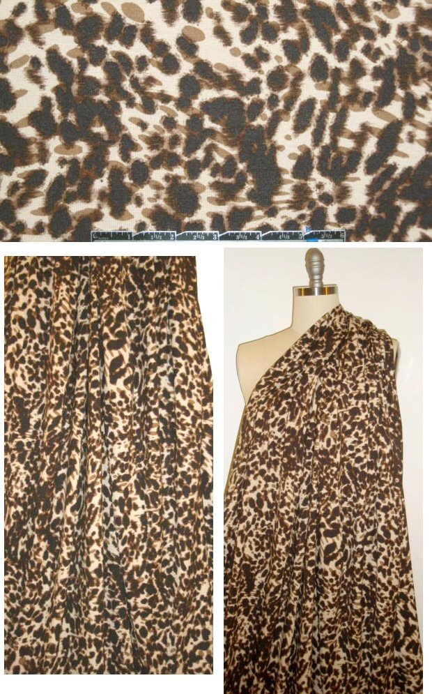 Italian stylized animal 4-way rayon knit 1.75 yds