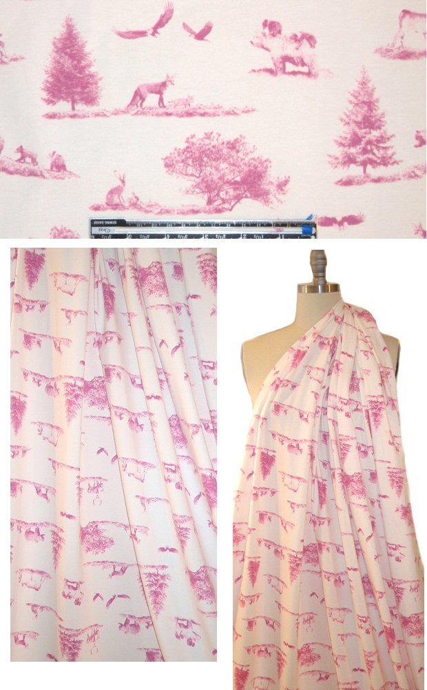 Bedhe@d 'pink pastorale' COTTON/lycra knit 1.875 yd