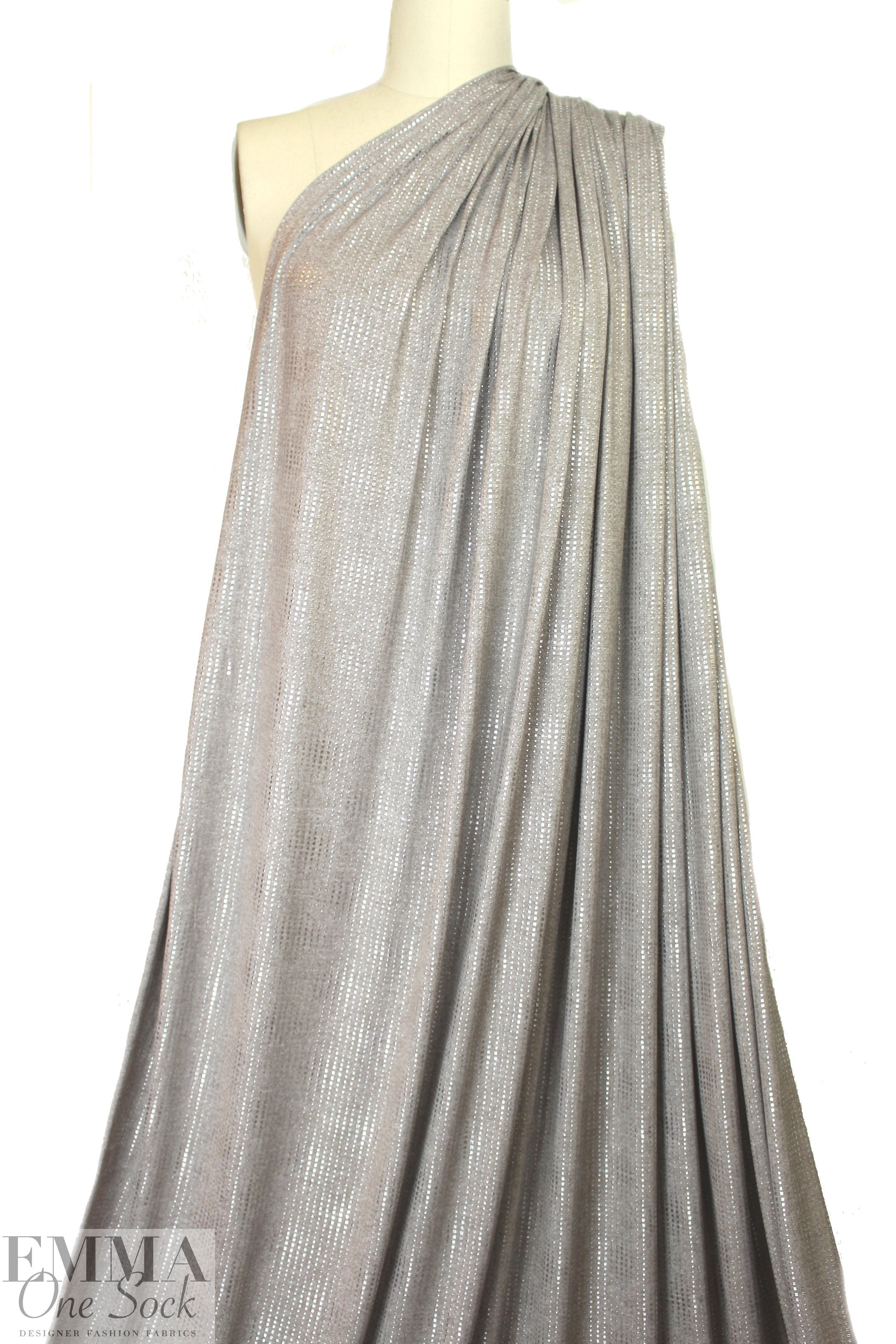 CA designer silver graphic 'embossed' metallic knit
