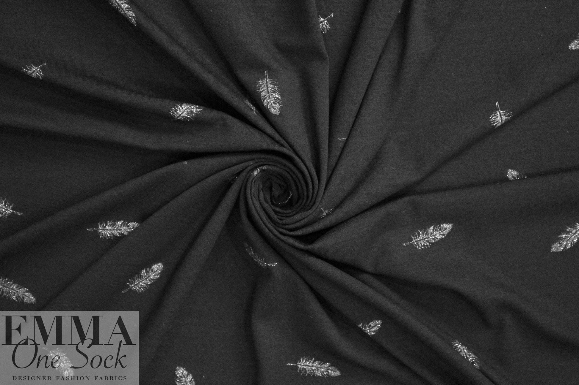 French sparkly feathers viscose/spandex jersey
