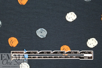 French doodle dot graphic visc/span knit - midnight .625 yds