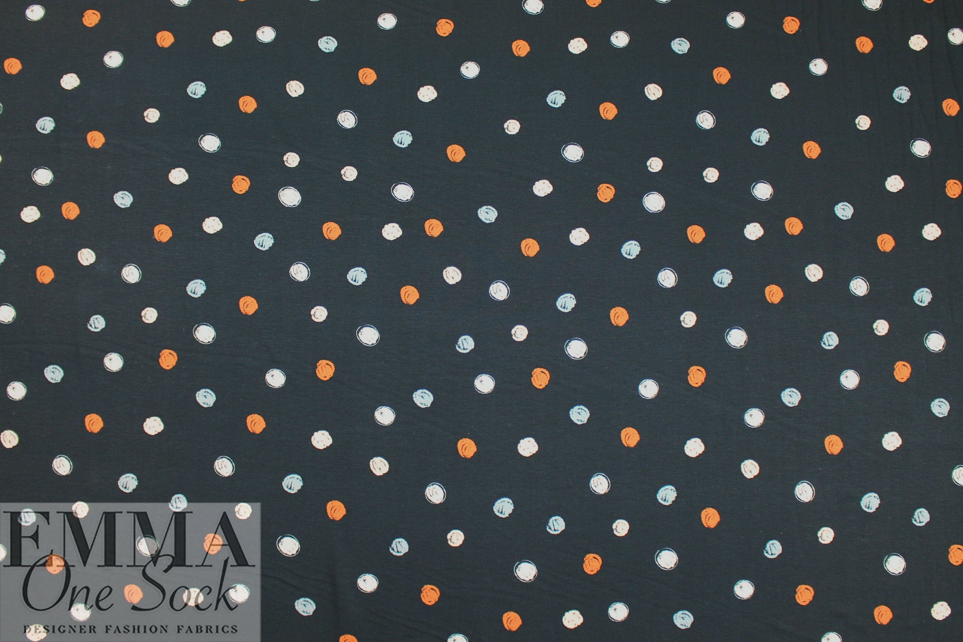 French doodle dot graphic visc/span knit - midnight .625 yds