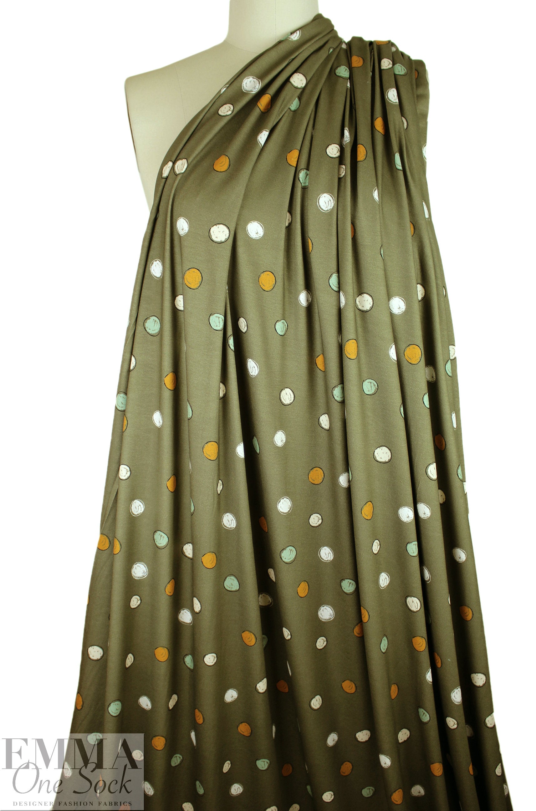 French doodle dot graphic viscose/spandex knit .5 yds