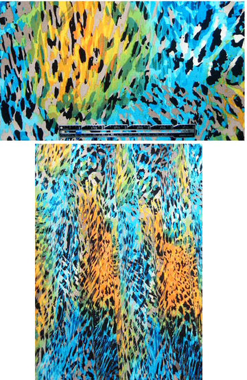 vivid color stylized animal print poly/lycra knit 1.875 yd