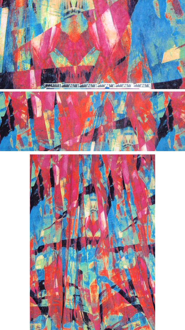 rose/cobalt abstract art poly/lycra knit