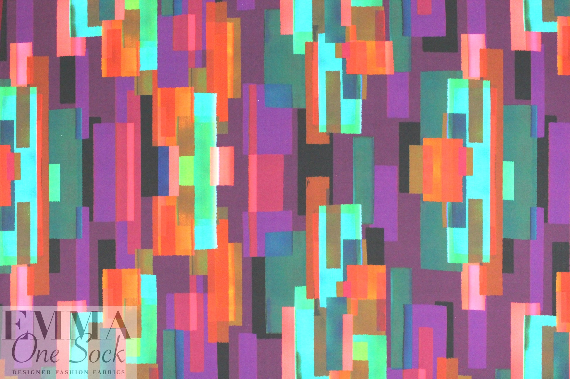 CA designer 'color study' abstract print ITY knit 1 yard*minor flaw*