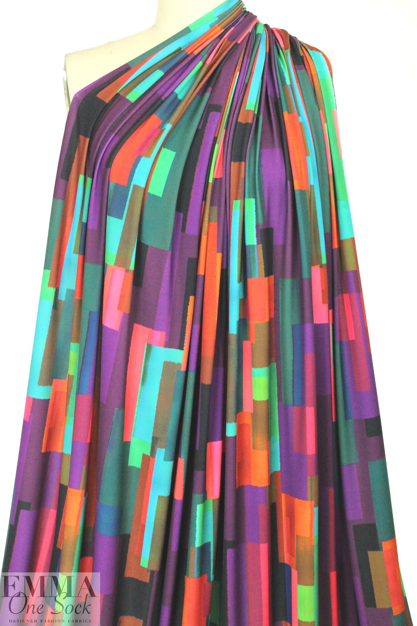 CA designer 'color study' abstract print ITY knit 1.80 yds