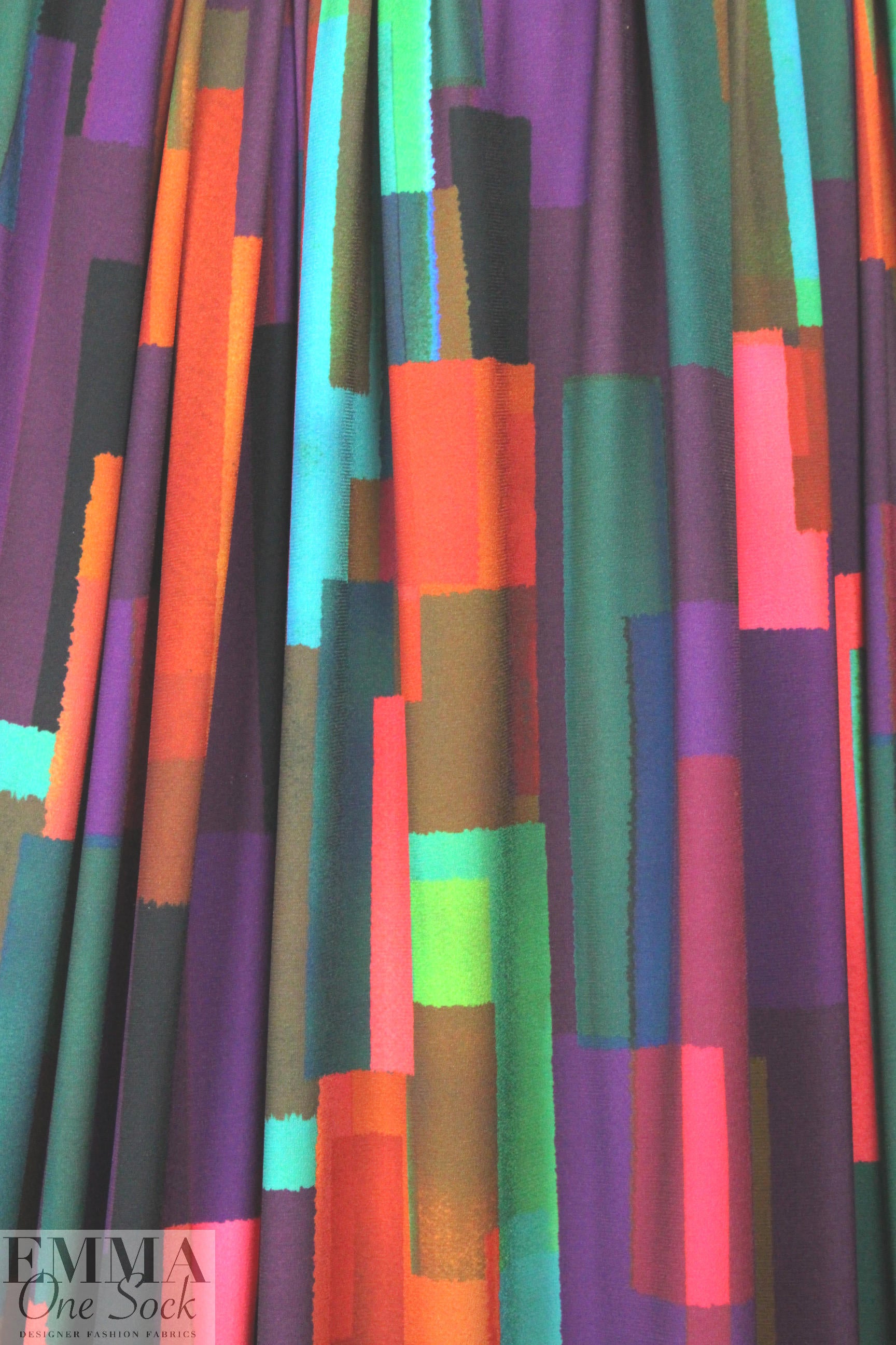 CA designer 'color study' abstract print ITY knit 1 yard*minor flaw*
