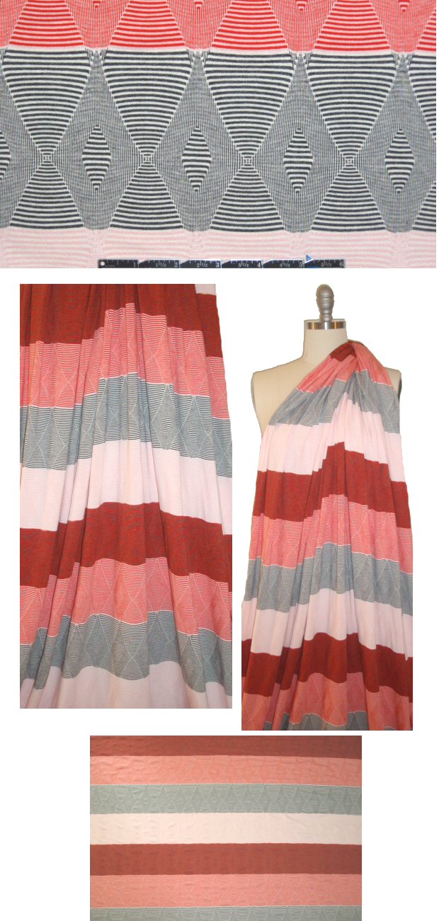 CA designer poppy/gray yarn-dye novelty knit