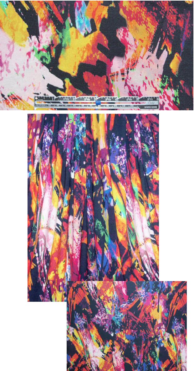 French multicolor abstract digital knit