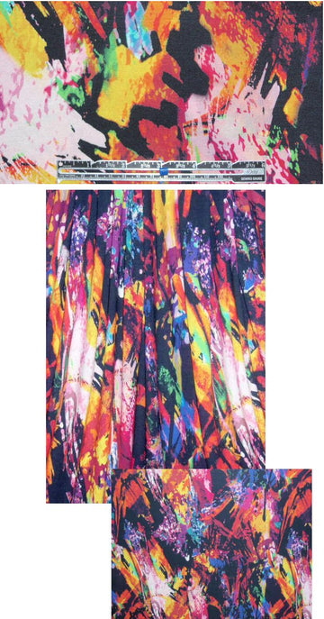French multicolor abstract digital knit .75 yds