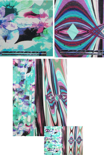 NY designer aqua/aubergine divided panel knit