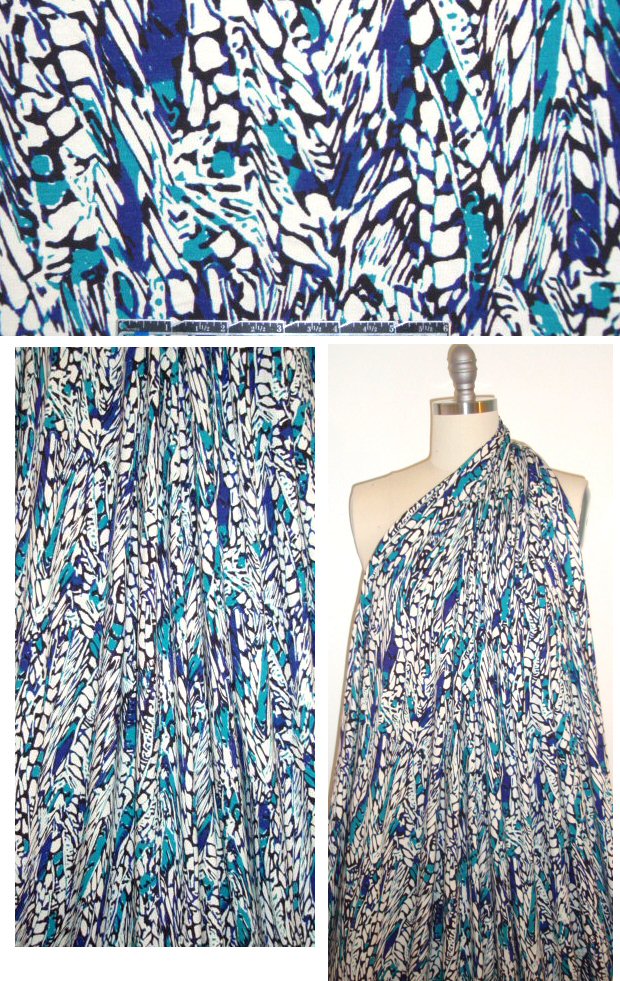 NY designer woodcut abstract lightweight knit