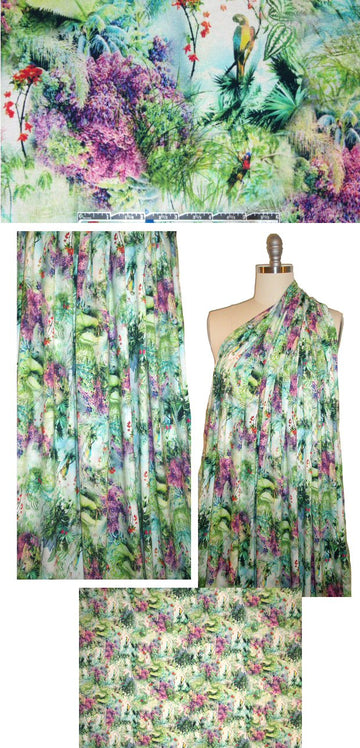 Italian 'birds in paradise' viscose/lycra knit