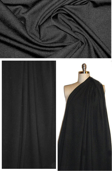 Italian soft and sweatery black doubleknit