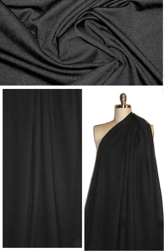 Italian soft and sweatery black doubleknit