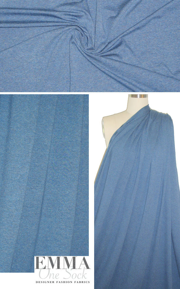 Eileen Fisher blue heather beefy rayon/lycra knit