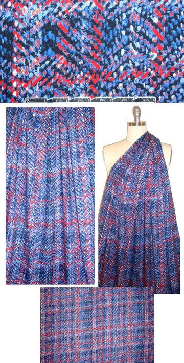 NY designer 'pointillistic plaid' rayon/lycra knit