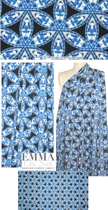 NY designer viscose/spandex knit - porcelain petals