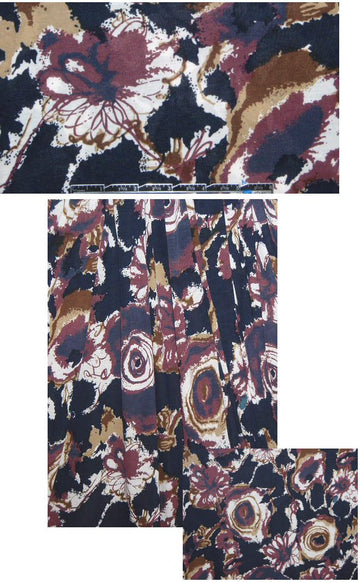 NY designer midnight/wine floral featherweight knit .75 yds