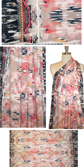 French digital rayon/lycra knit - south of the border 1.75 yd