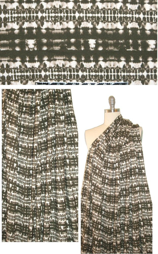 NY designer deep moss edgy stripe digital knit
