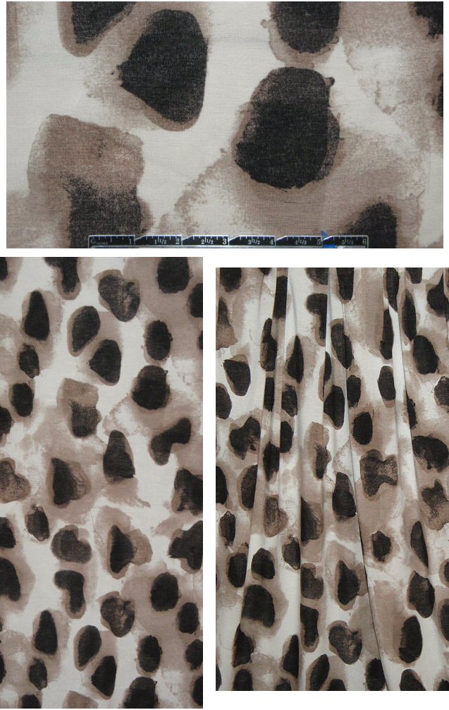 NY designer espresso/mocha/creme spotted knit 1.75 yds