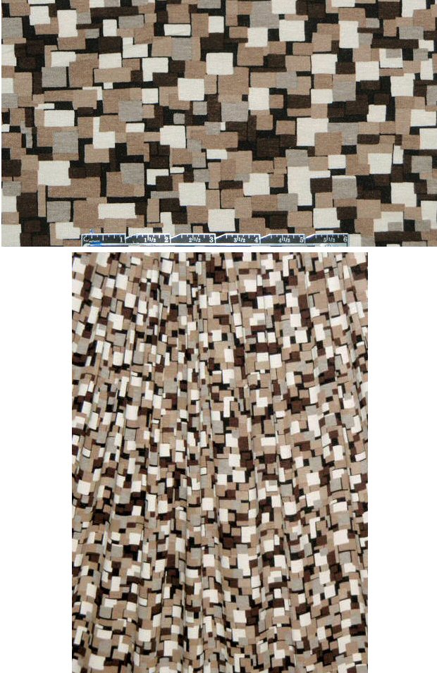 NY designer earthtones geometric knit print .95 yds