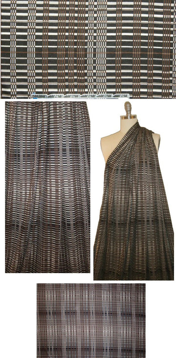 Italian earthtones techno grid visc/lycra knit