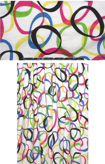 NY designer 'ring toss' rayon/lycra knit