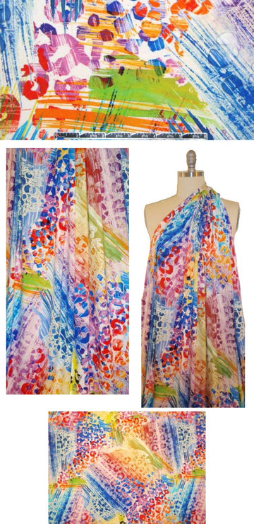 NY designer 'crayon sketch' rayon/lycra knit