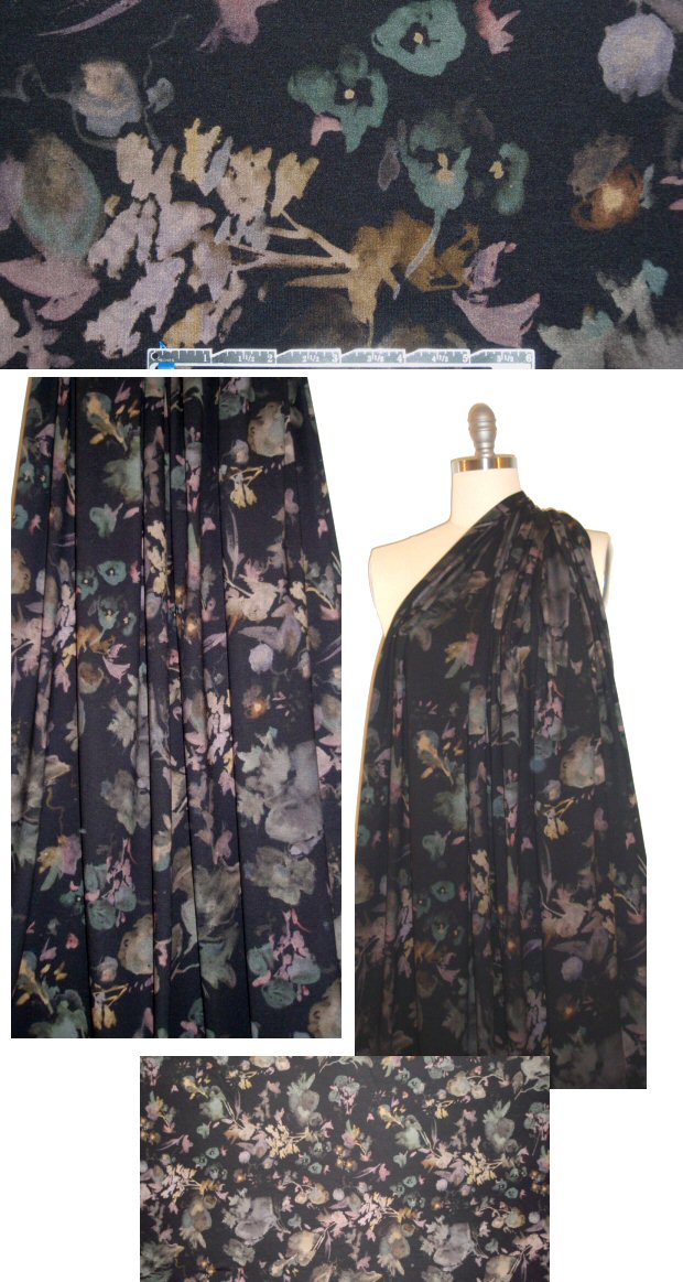 NY designer floral nocturne visc/lycra knit