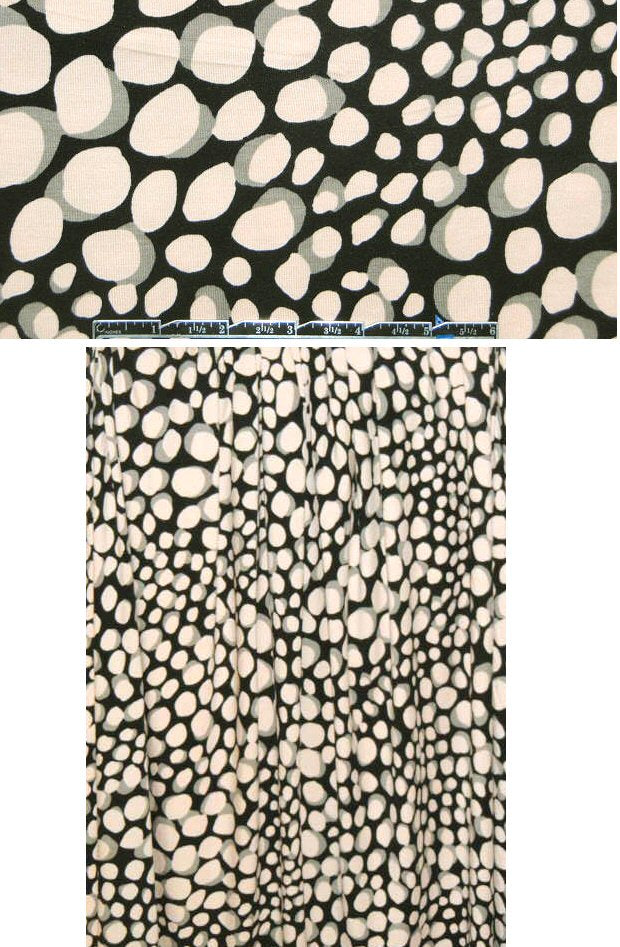 NY designer blush/gray/black dotty graphic knit print
