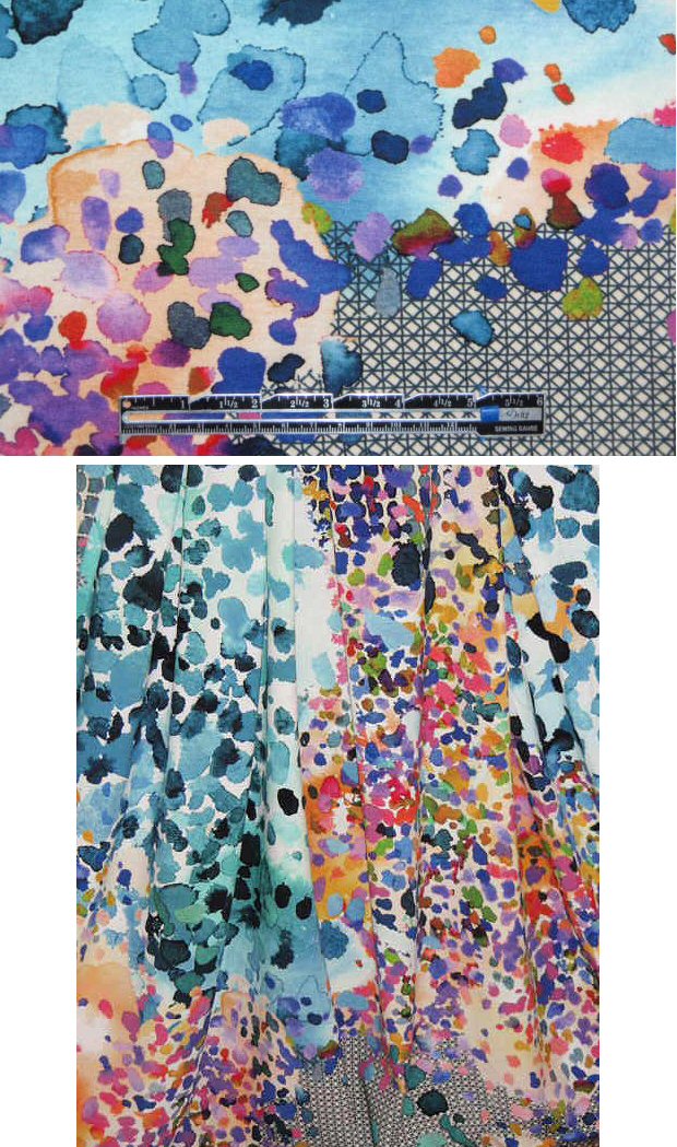 NY designer paint splatter montage knit print