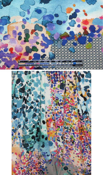 NY designer paint splatter montage knit print