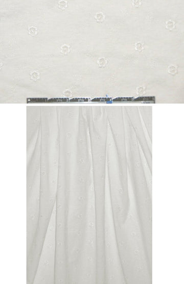 embroidered 100%  cotton knit - soft white