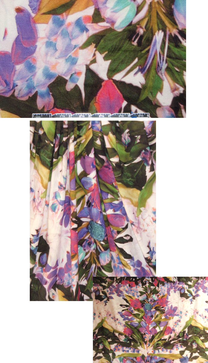 NY designer engineered floral panel knit 1.5 yards