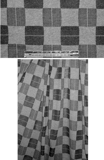 cotton/poly checkerboard knit burnout - black/gray