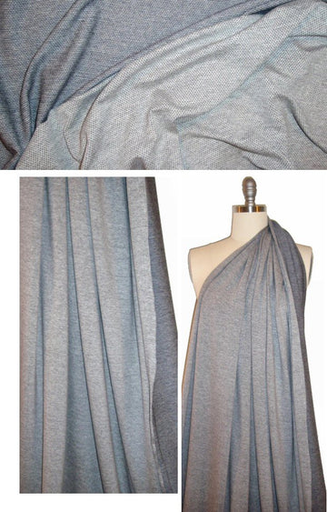 French gray/navy perforated jersey knit