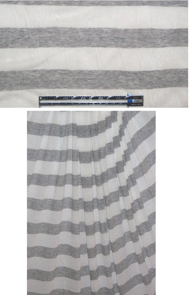 NY designer gray/white stripe featherweight knit 2 yd