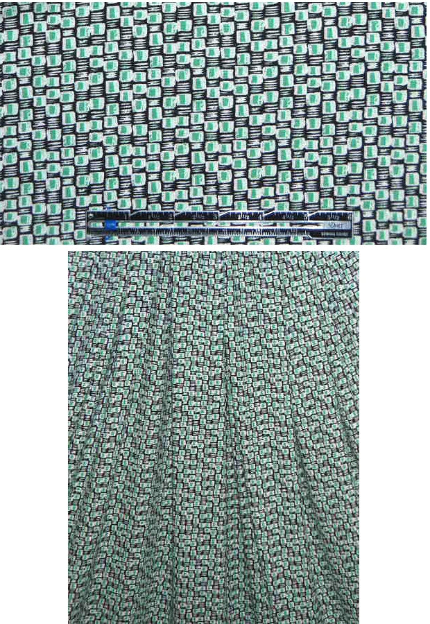 French spearmint/black/white graphic knit