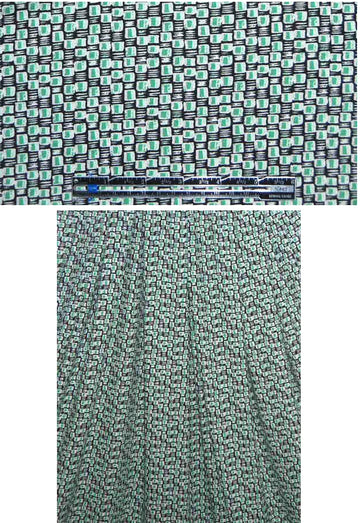 French spearmint/black/white graphic knit