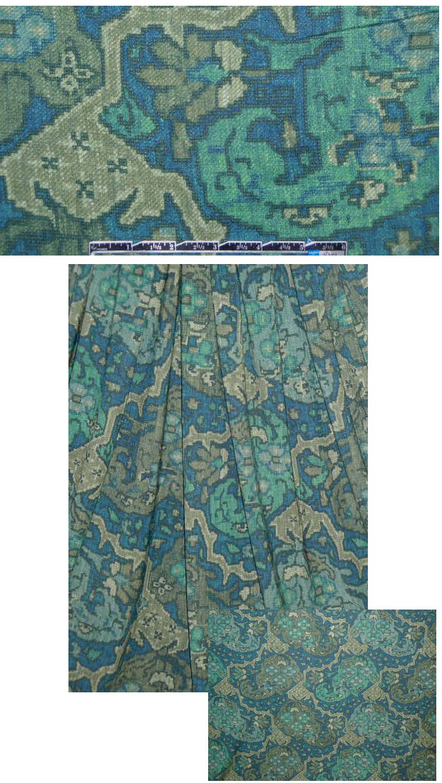 NY designer 'persian rug' motif rayon/lycra knit