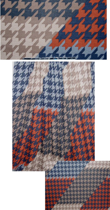 NY designer houndstooth no.1 rayon/lycra knit 1.125 yds