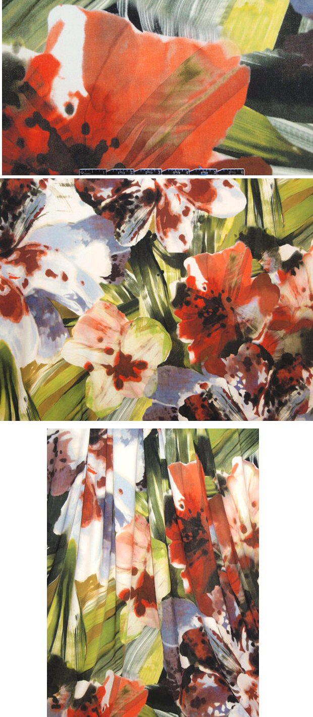 NY designer oversized floral 4-way jersey 1.5 yds