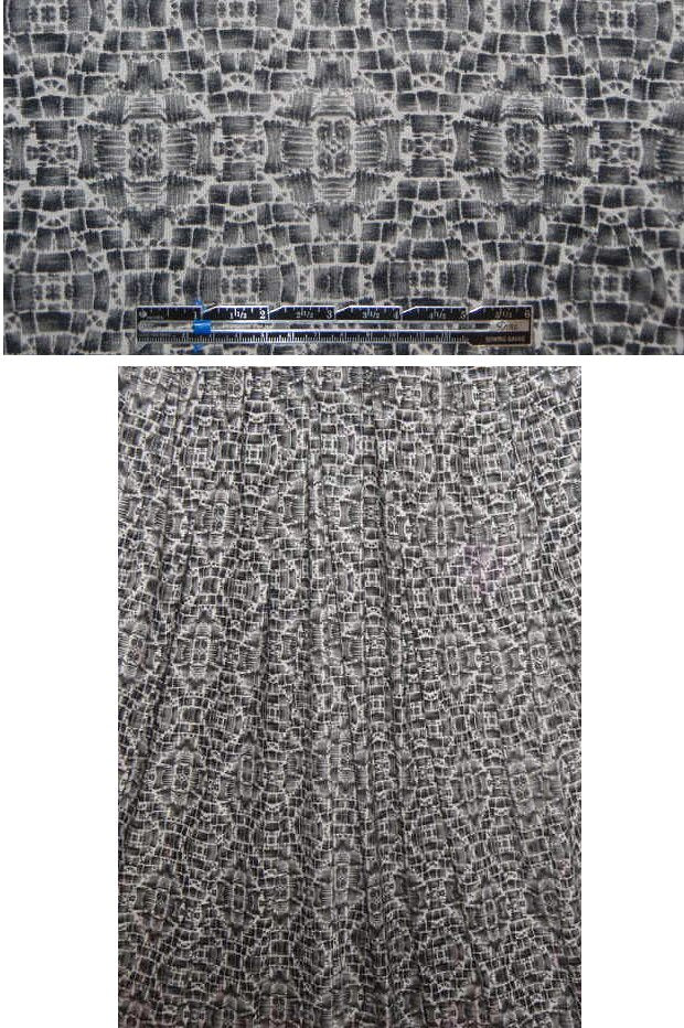 Betsey J. black/gray ikat graphic rayon/lycra knit