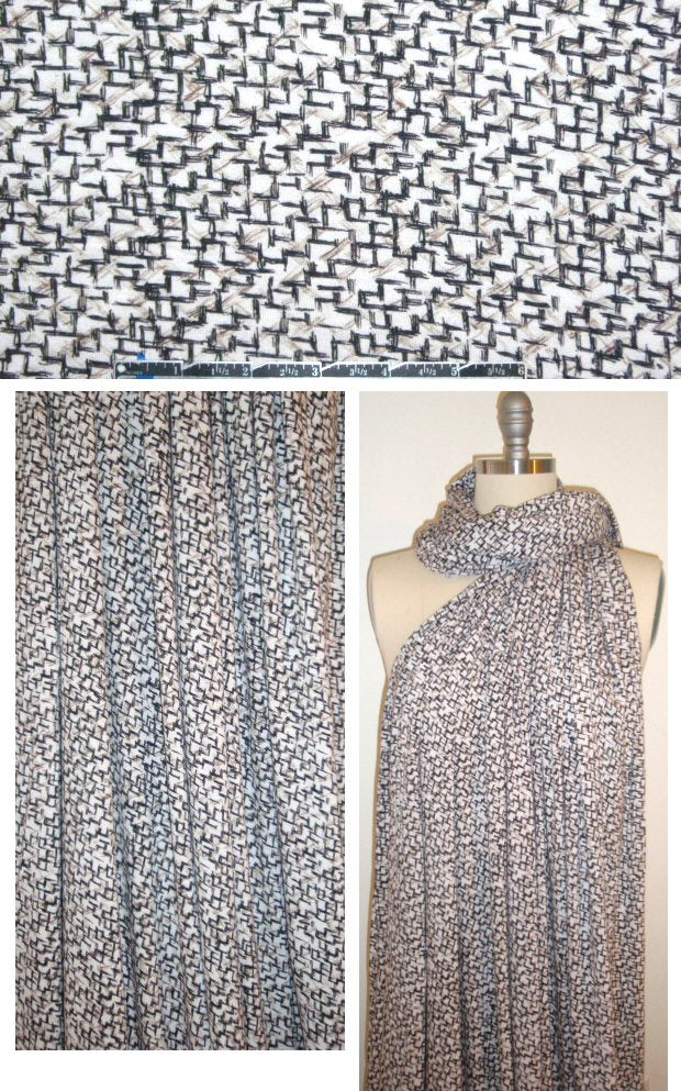 NY designer hatchy graphic featherweight knit