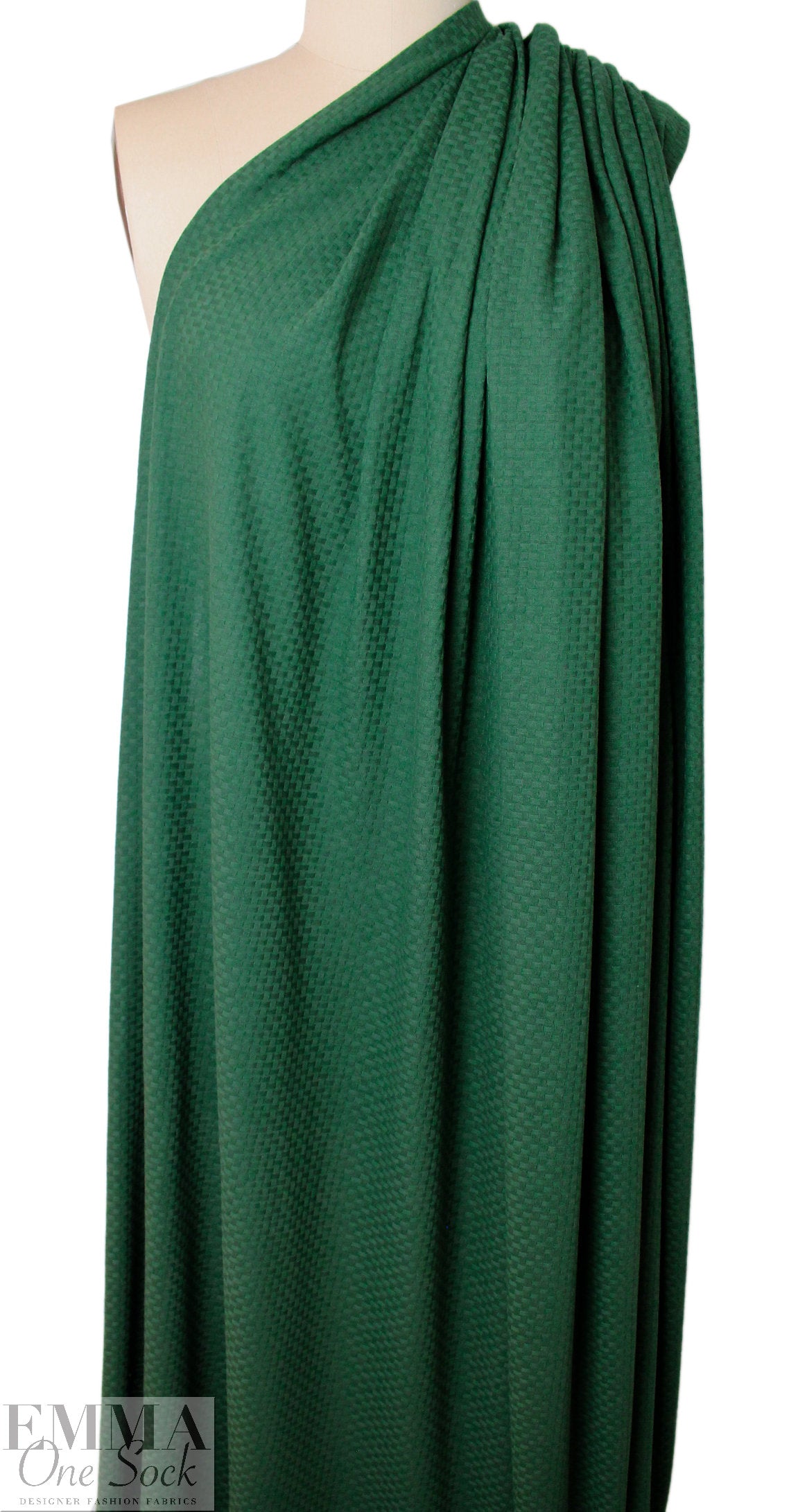 organic cotton GOTS 'wicker stitch' sweater knit - pine 1.375 yd